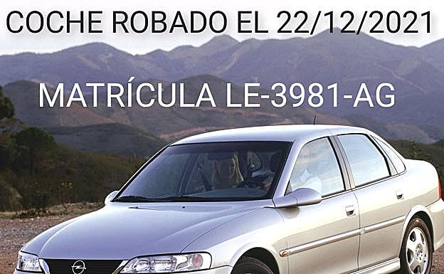 Imagen de un modelo del mismo vehículo robado, un Opel Vectra.