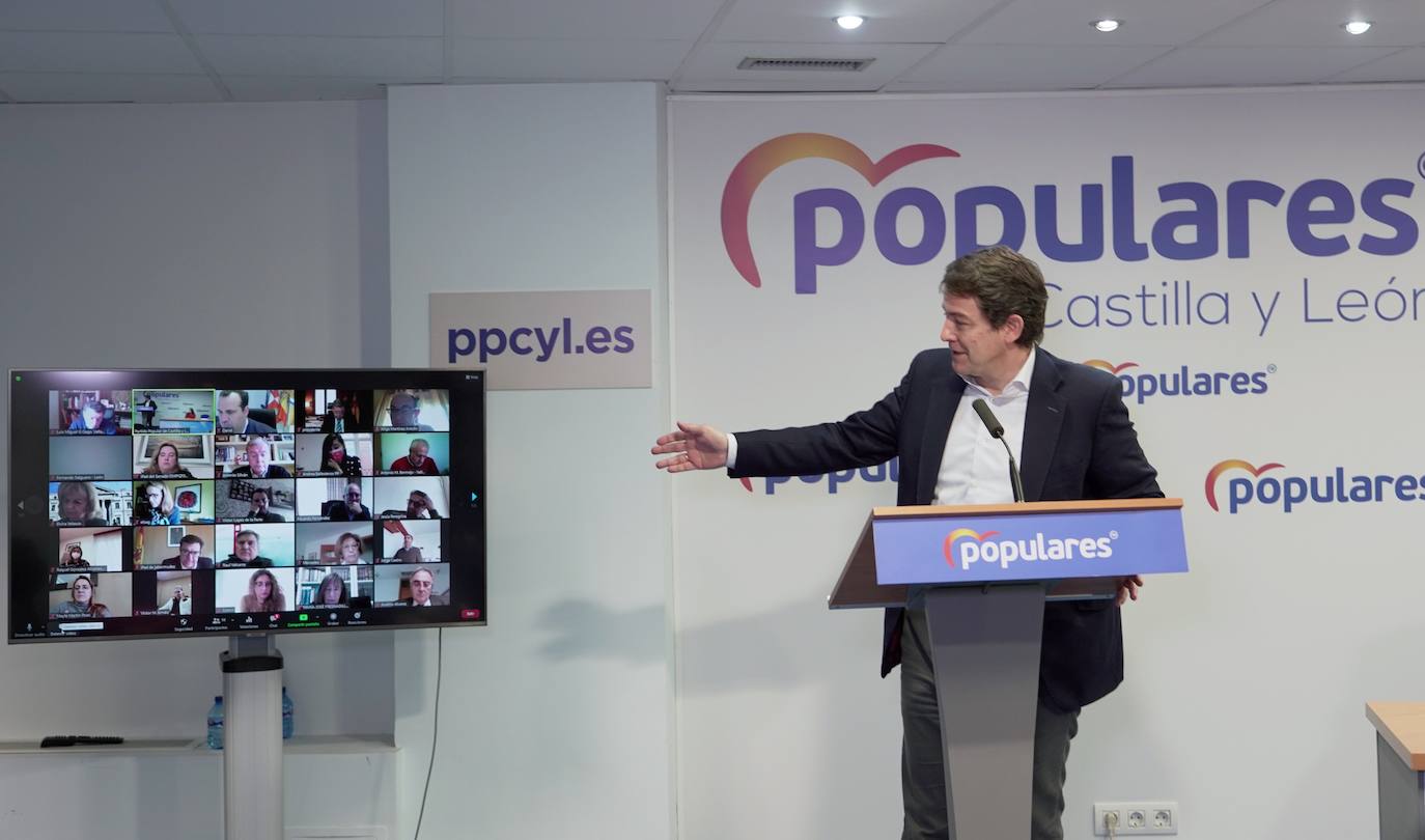 El presidente del PP de Castilla y León, Alfonso Fernández Mañueco, clausura el Comité Ejecutivo Autonómico de la formación.