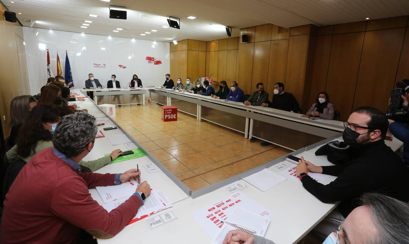 El secretario general del PSOECyL, Luis Tudanca, preside la reunión de la Comisión Ejecutiva Autonómica (CEA) del Partido Socialista.