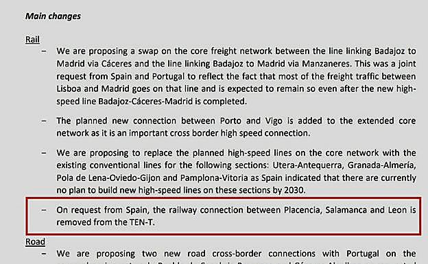 España pide a la UE que no se ejecute la línea ferroviaria Plasencia-León y liquida la 'Vía de la Plata'
