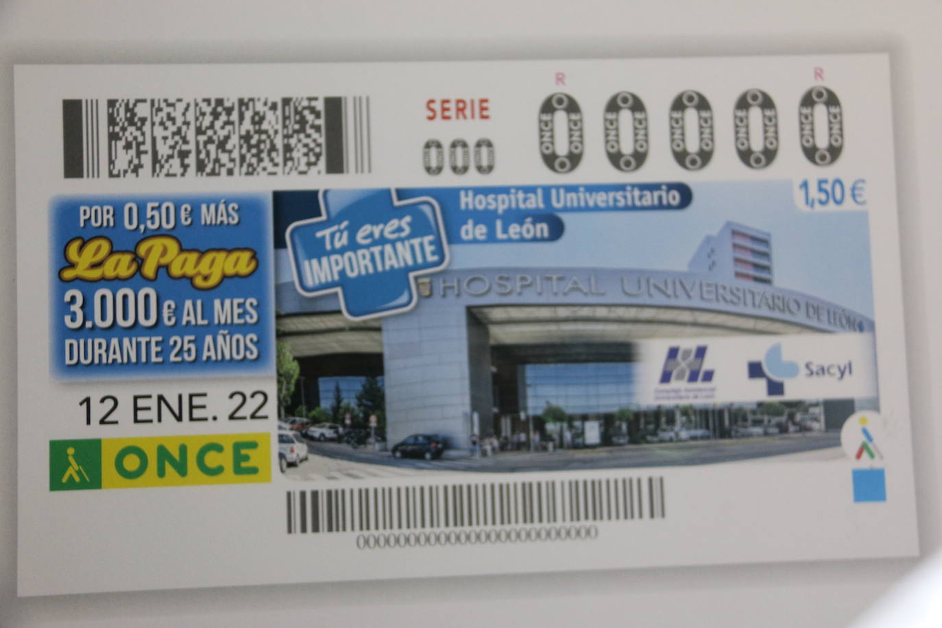 El centro hospitalario leonés será la imagen de cinco millones y medio de cupones el 12 de enero.