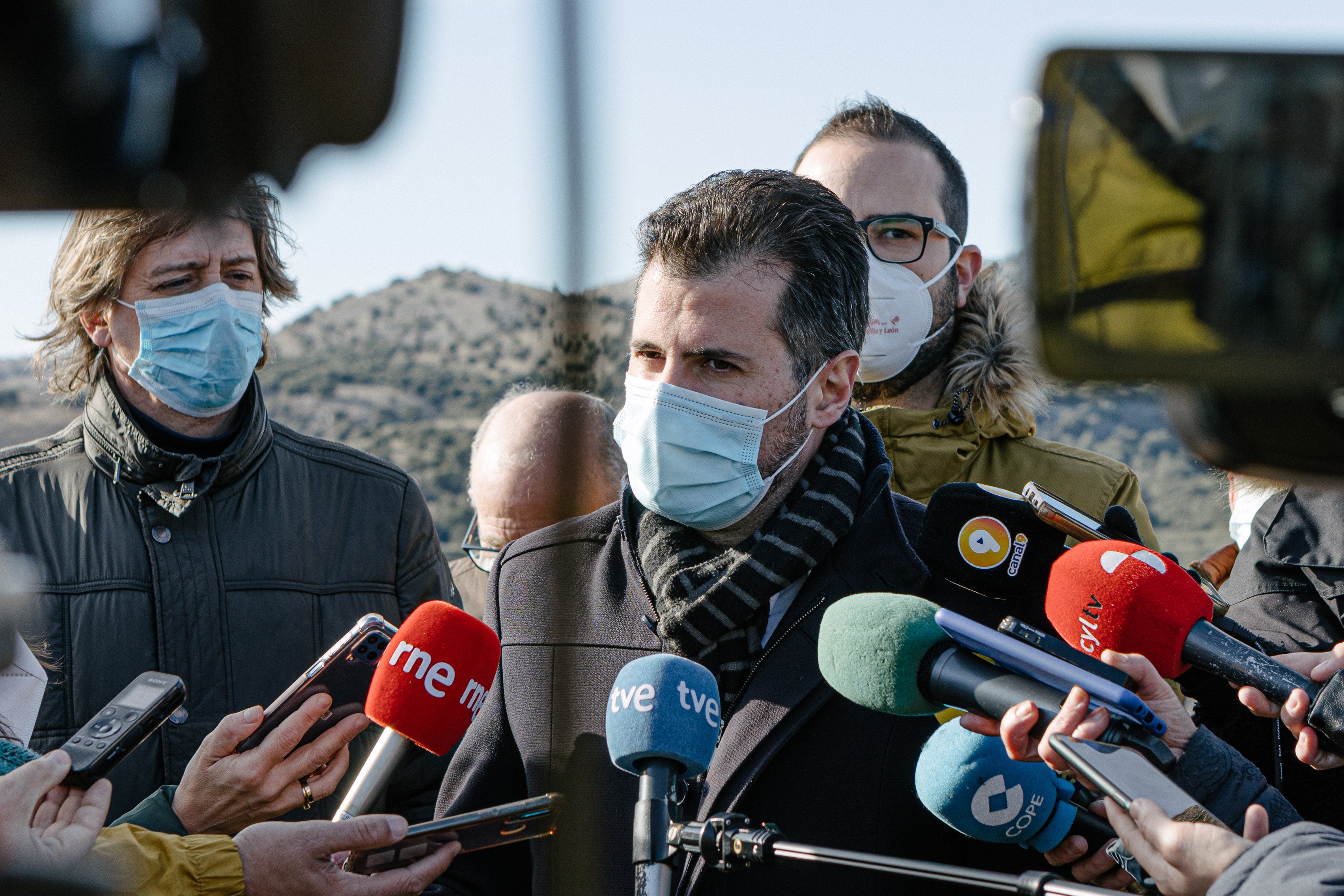 Luis Tudanca visita en Soria los terrenos del Centro de Procesamiento de Datos de la Seguridad Social.