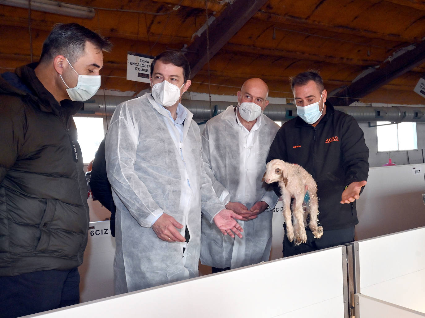 El candidato a las Cortes por el PP visita una explotación agropecuaria en Olmedo y una empresa en Segovia 