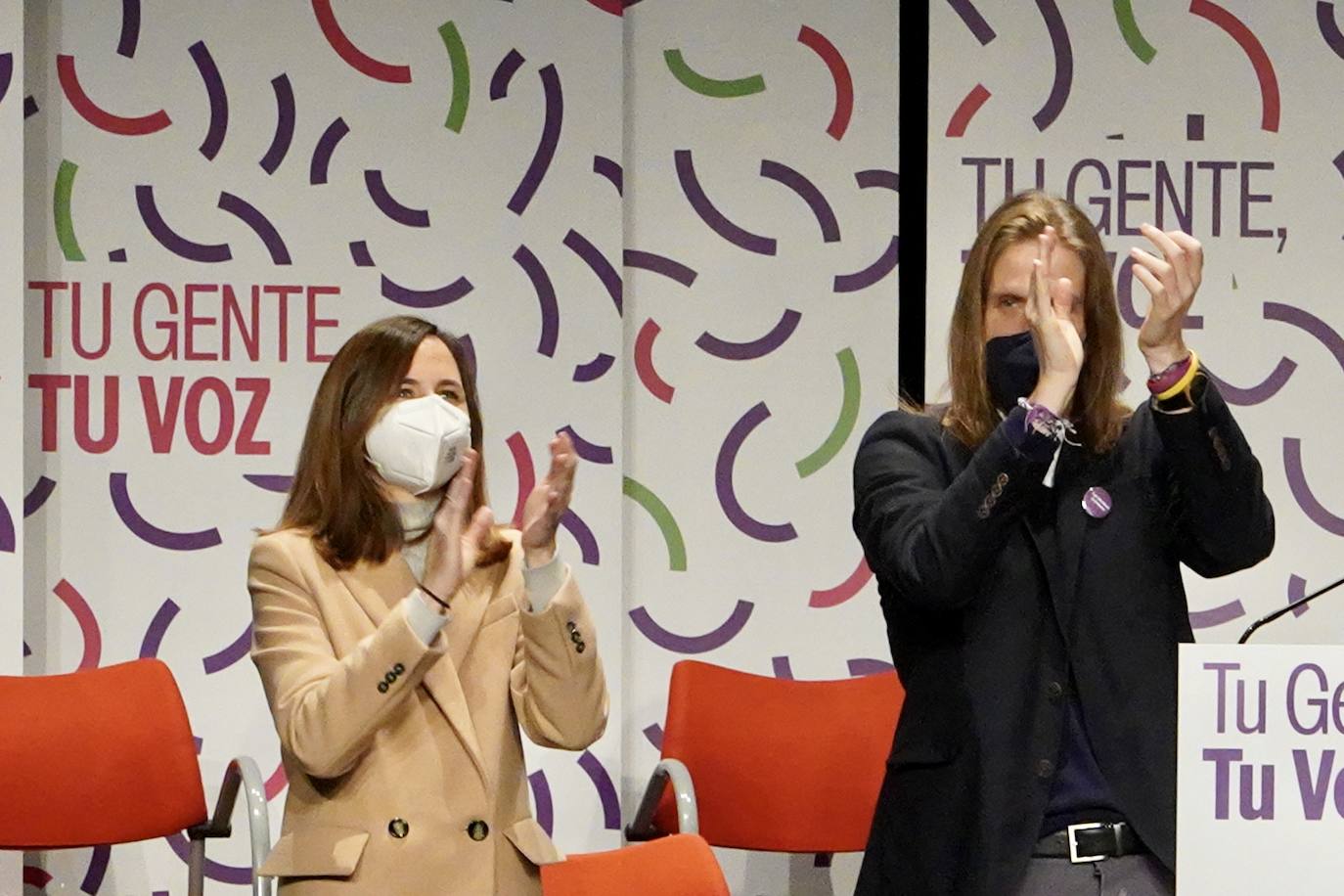 Pablo Fernández, candidato a la presidencia de Castilla y León por parte de Unidas Podemos, presenta junto a la secretaria general de Podemos y ministra de Derechos Sociales y Agenda 2030, Ione Belarra, su candidatura.