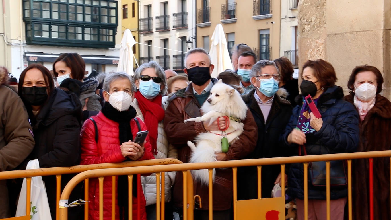 León recupera la tradición más popular de San Antón que el año pasado se canceló por la pandemia | Decenas de animales han recibido en San Marcelo su bendición que en esta ocasión ha sido colectiva desde el Ayuntamiento a pesar del frío y con el abrigo del sol de enero