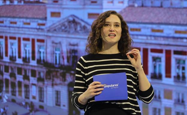 Isabel Díaz Ayuso interviene en el Congreso del PP celebrado en el Palacio de Exposiciones de León.