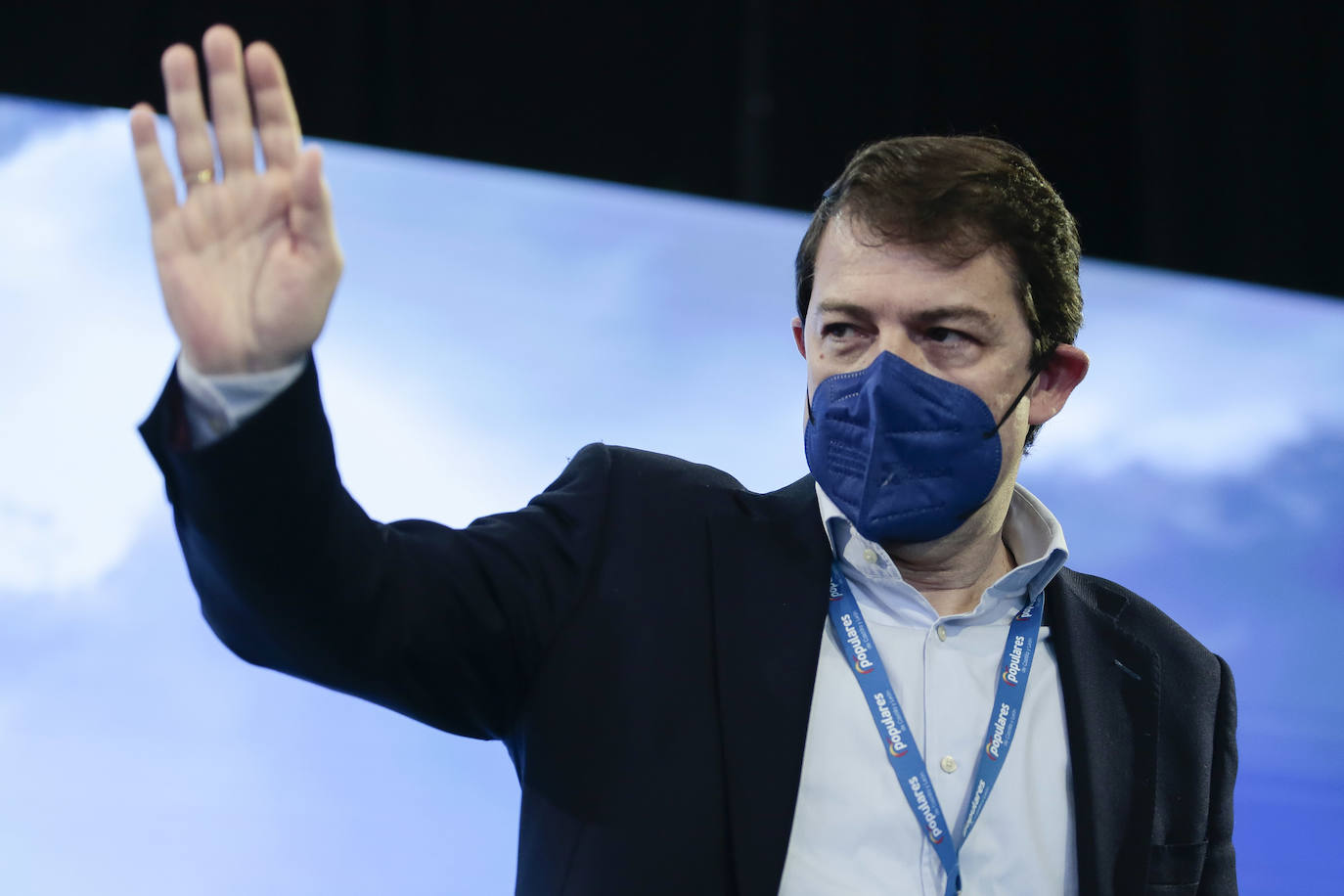 El presidente del PP, Pablo Casado asiste al XIV Congreso del partido de Castilla y León. Junto a él, el presidente autonómico, Alfonso Fernández Mañueco.