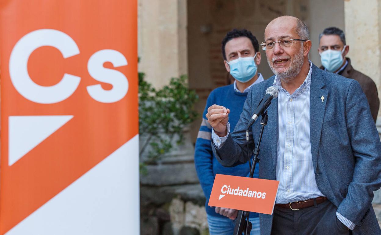 El candidato a la presidencia por Ciudadanos, Francisco Igea, durante us intervención en Segovia.