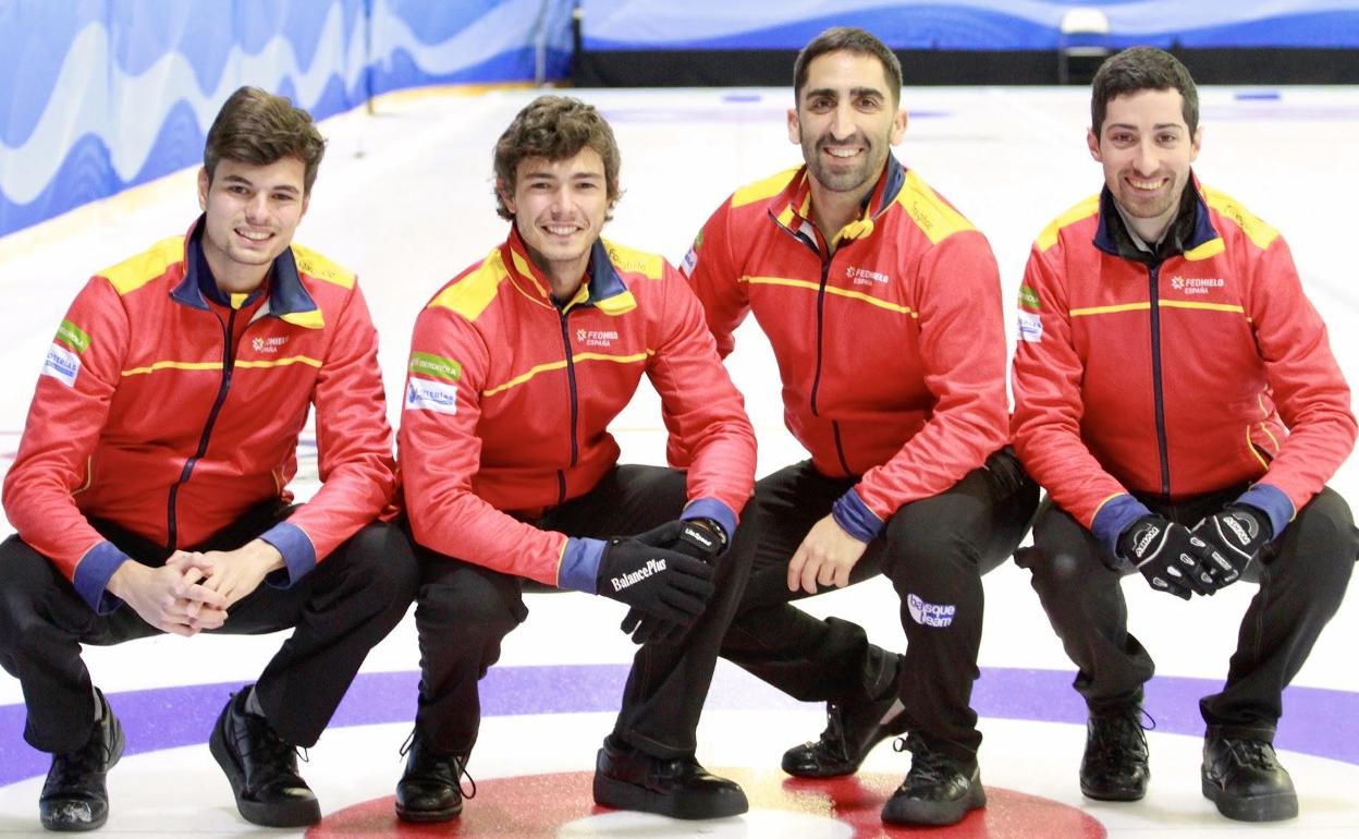 Edu de Paz, junto al resto del equipo nacional.