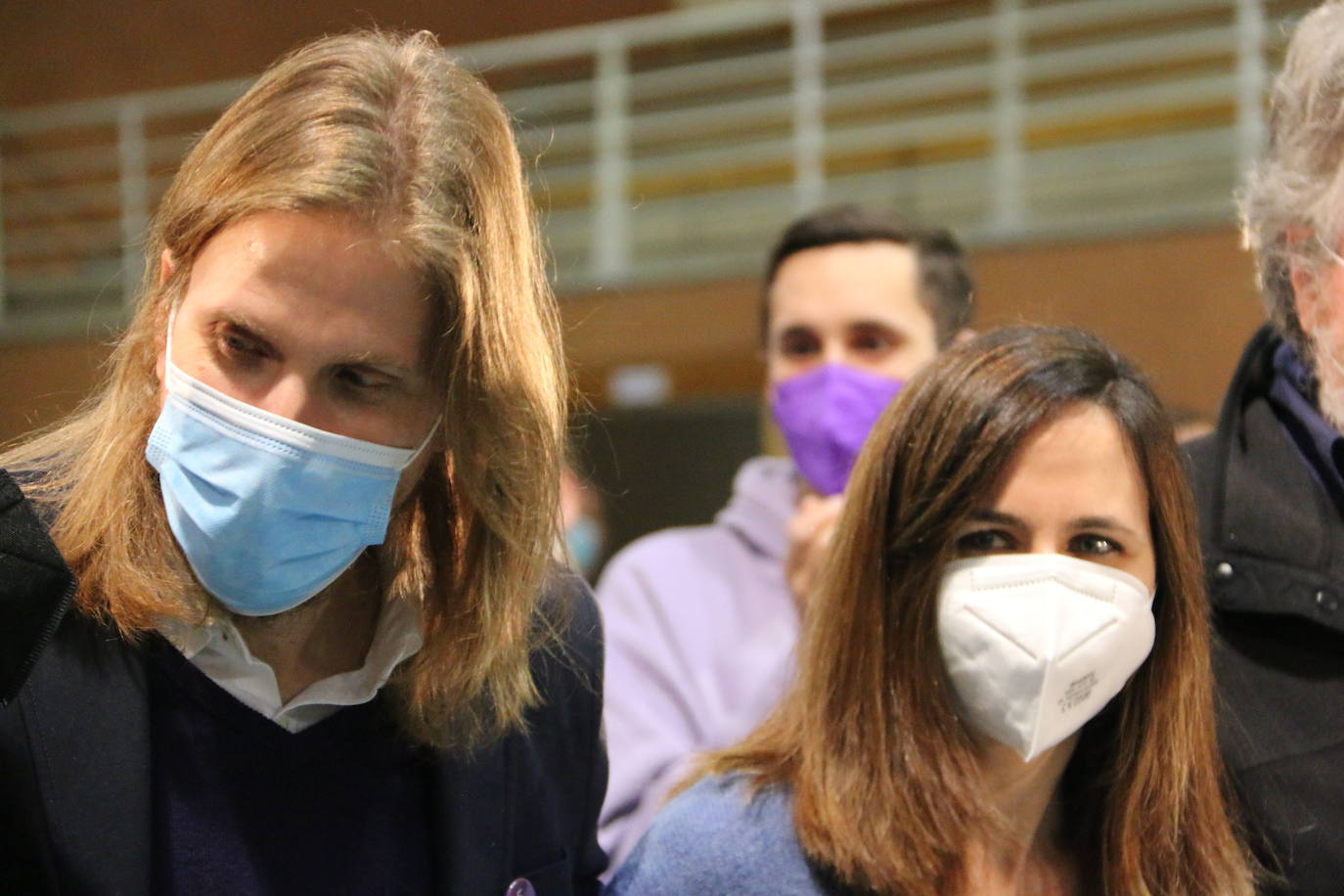 Las ministras de Igualdad y de Derechos Sociales acompañan a los candidatos de Unidas Podemos en Valladolid, León y Burgos en un acto en el pabellón La Torre que abre la campaña hacia el 13-F en Castilla y León