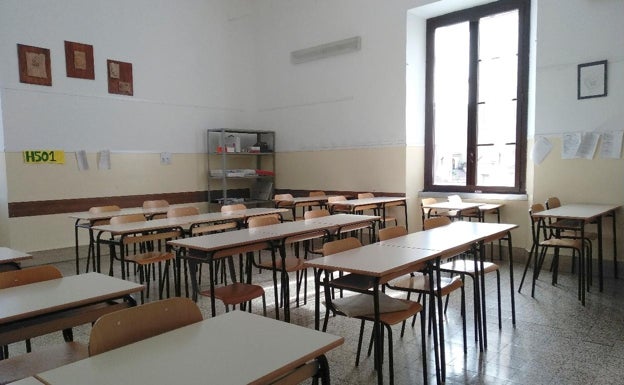 Un aula vacía. 