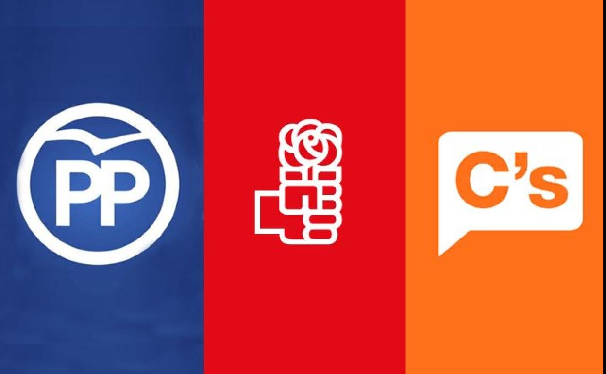 Imagen de los logos de los partidos representados en el debate. 