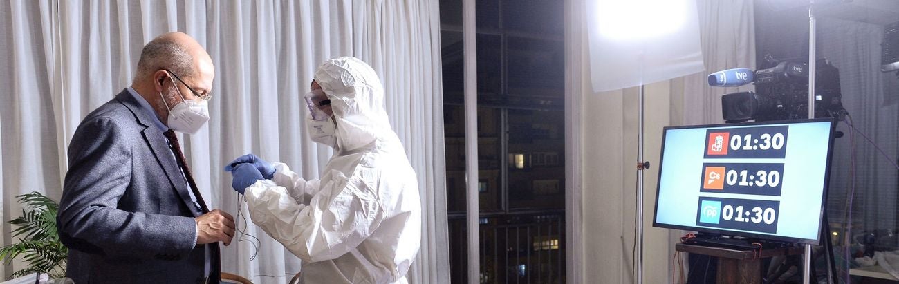 El candidato del PP, Alfonso Fernández Mañueco, el candidato Socialista, Luis Tudanca y el candidato de Ciudadanos, Francisco Igea, han debatido este lunes en la primera confrontación 'a tres' en la campaña.. 