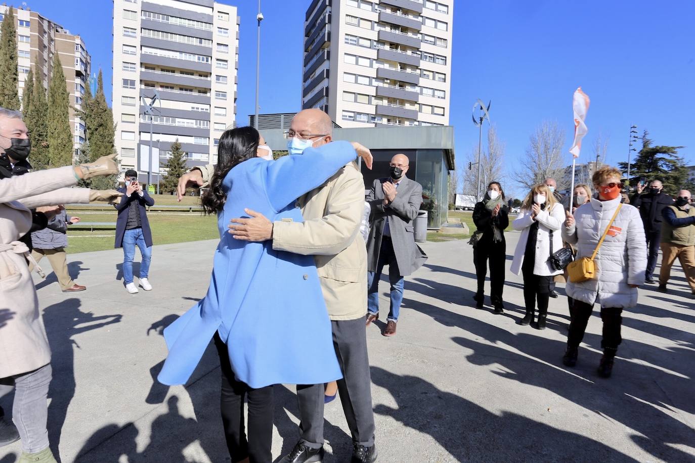 La presidenta de Ciudadanos, Inés Arrimadas, participa en el acto central de campaña de Ciudadanos Castilla y León junto al candidato a la Presidencia de la Junta de Castilla y León, Francisco Igea, y la candidata por Valladolid, Verónica Casado.