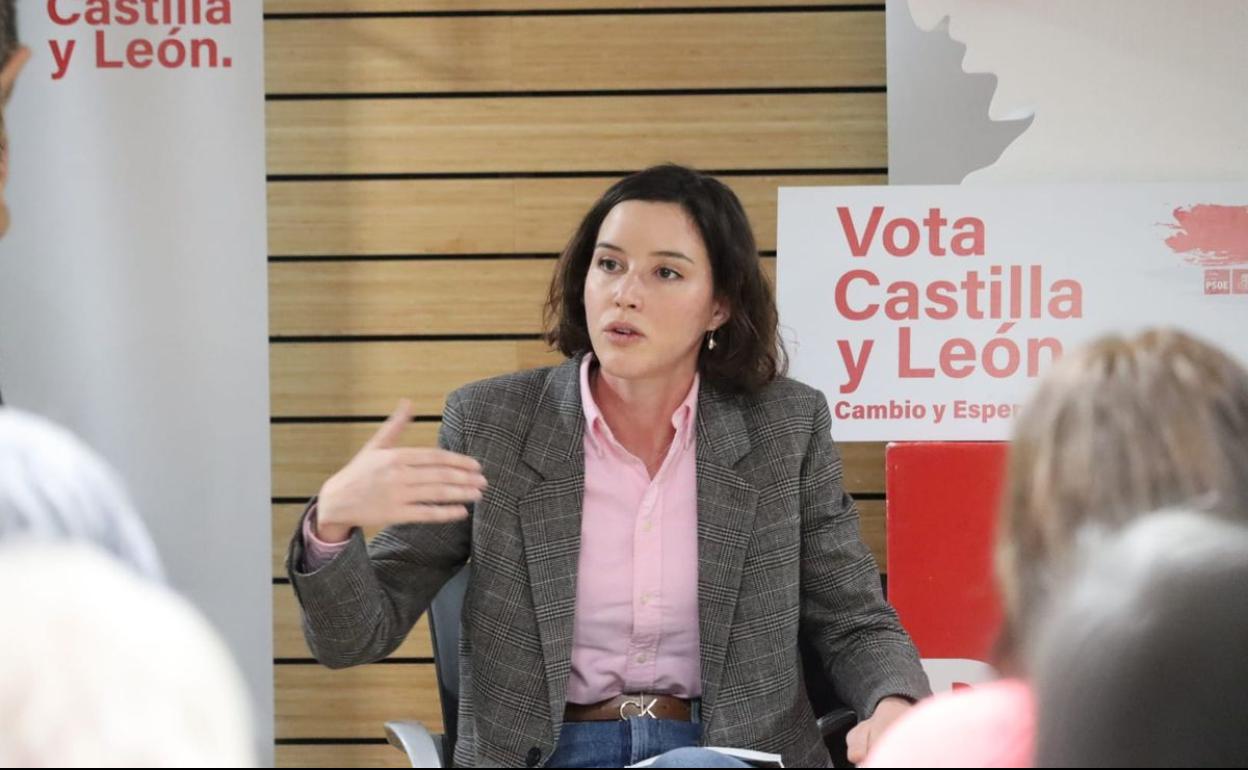 Andrea Fernández durante el acto de este sábado en Burgos.