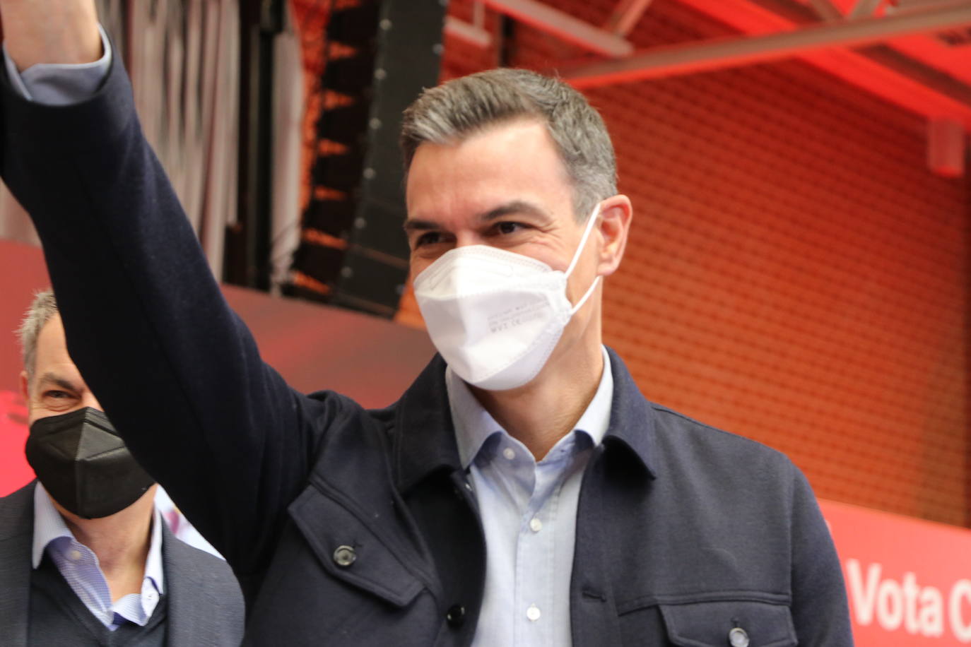 Acto electoral en León del candidato del PSOE a la Presidencia de la Junta, Luis Tudanca; el expresidente José Luis Rodríguez Zapatero y del presidente y secretario general del PSOE, Pedro Sánchez.