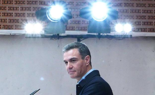 Pedro Sánchez, durante el acto central en León. 