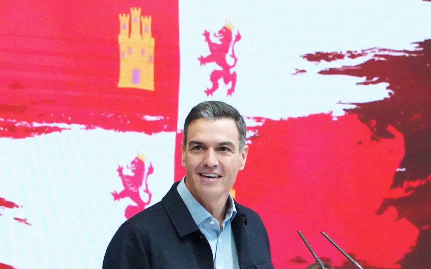 Acto electoral en León del candidato del PSOE a la Presidencia de la Junta, Luis Tudanca; el expresidente José Luis Rodríguez Zapatero y del presidente y secretario general del PSOE, Pedro Sánchez.