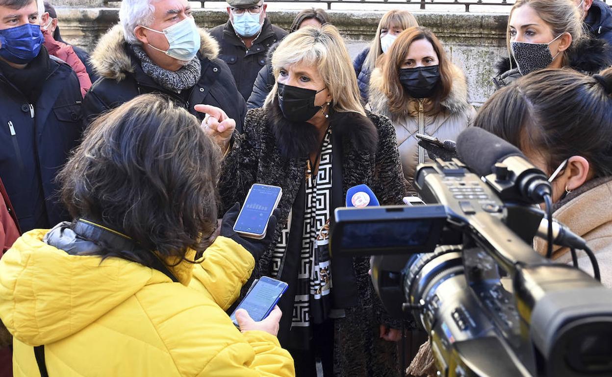 Verónica Casado, durante su visita a Aranda de Duero.