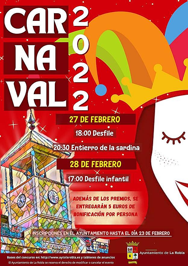 Cartel de las fiestas de Carnaval de La Robla. 