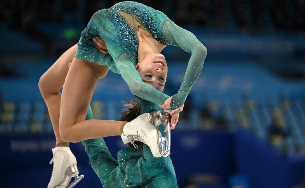 Laura Barquero y Marco Zandron, durante los Juegos de Pekín 2022. 