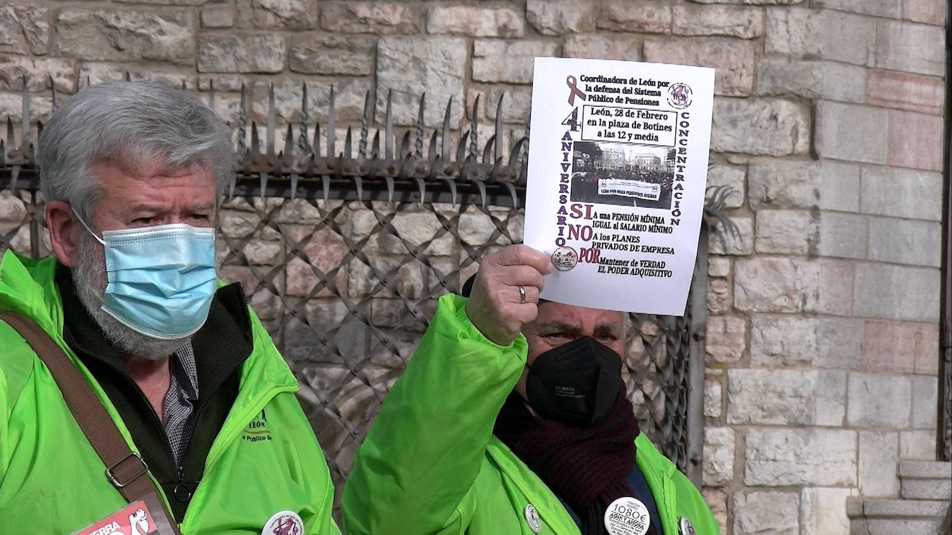 El lunes 28 de febrero a las 12.00 se reunirán en la explanada de Botines para seguir reivindicandoque las pensiones mínimas se igualen al salario mínimo y detener el proceso de privatización del sistema público de pensiones.