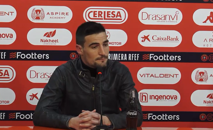 Dani Sotres, portero de la Cultural, en la sala de prensa del Reino de León.