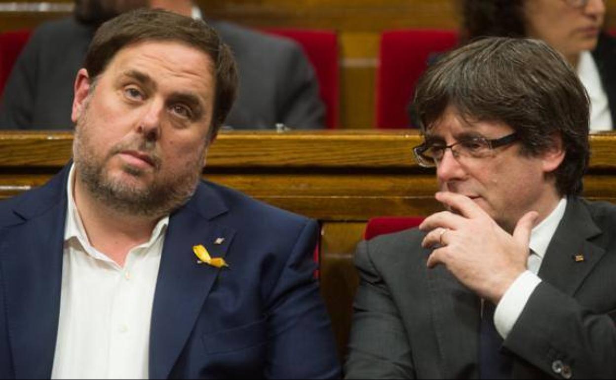 Oriol Junqueras y Carles Puigdemont, en una imagen de archivo. 