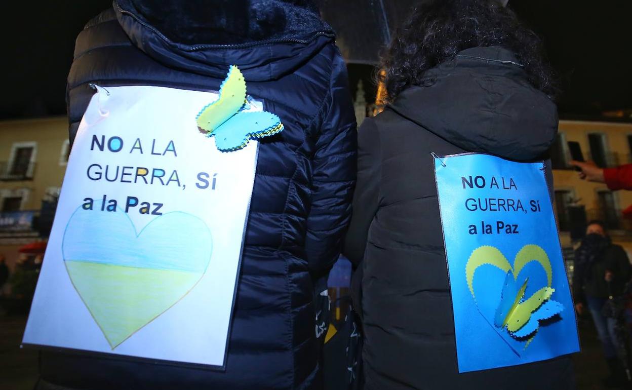 Manifestación por la paz en Ucrania en Ponferrada. 