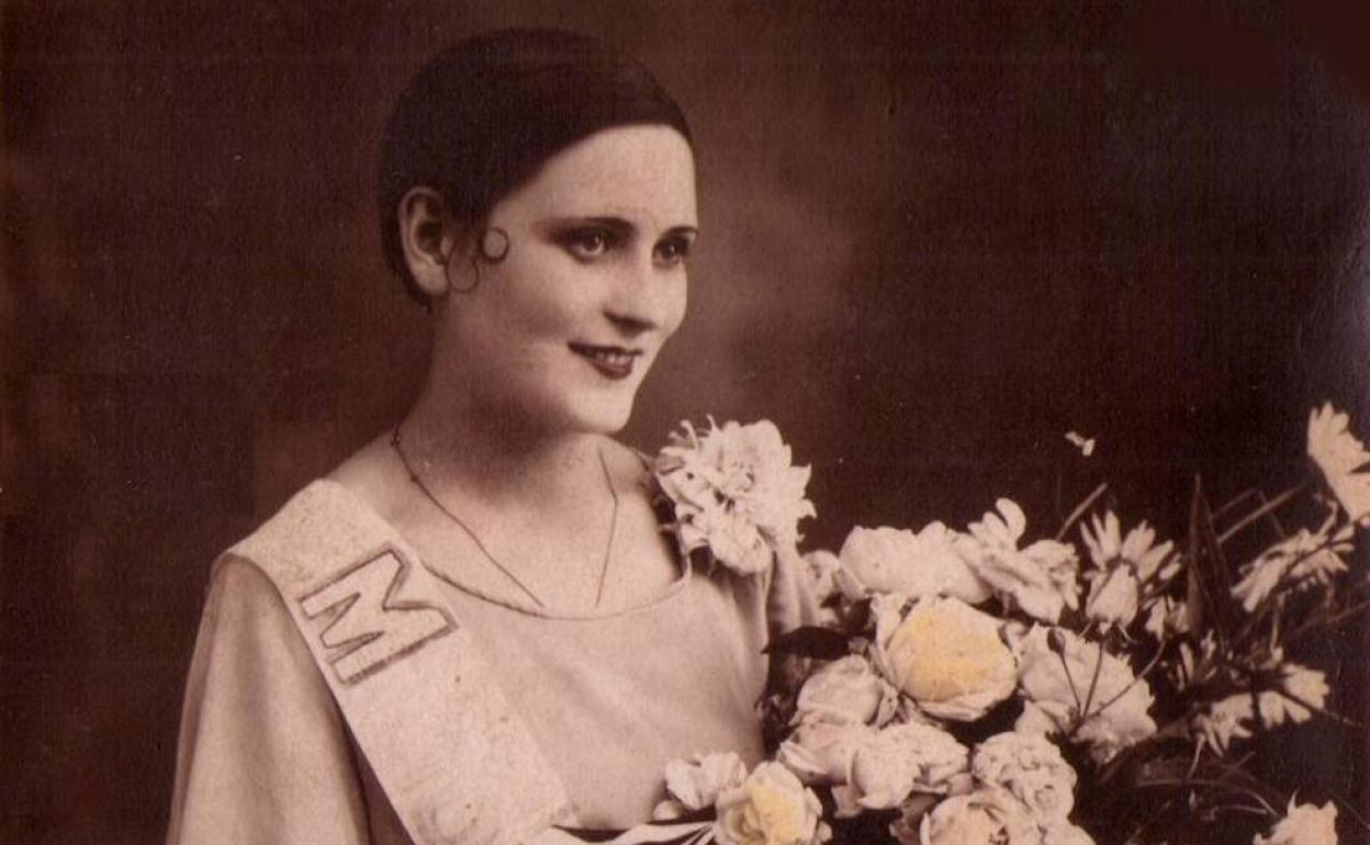 Francisca Nieto Blanco, el día que fue elegida Miss Ponferrada en 1933.