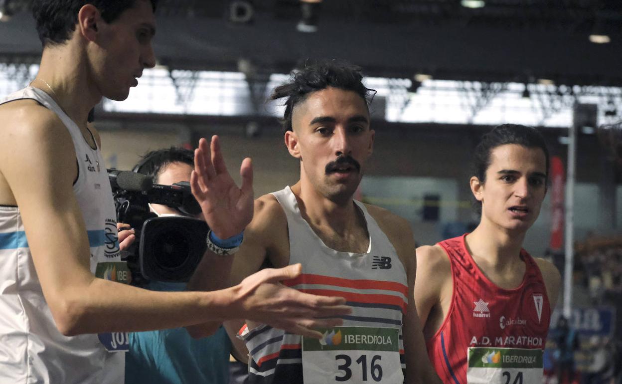 Saúl Ordóñez, en los Campeonatos de España de pista cubierta de Ourense.