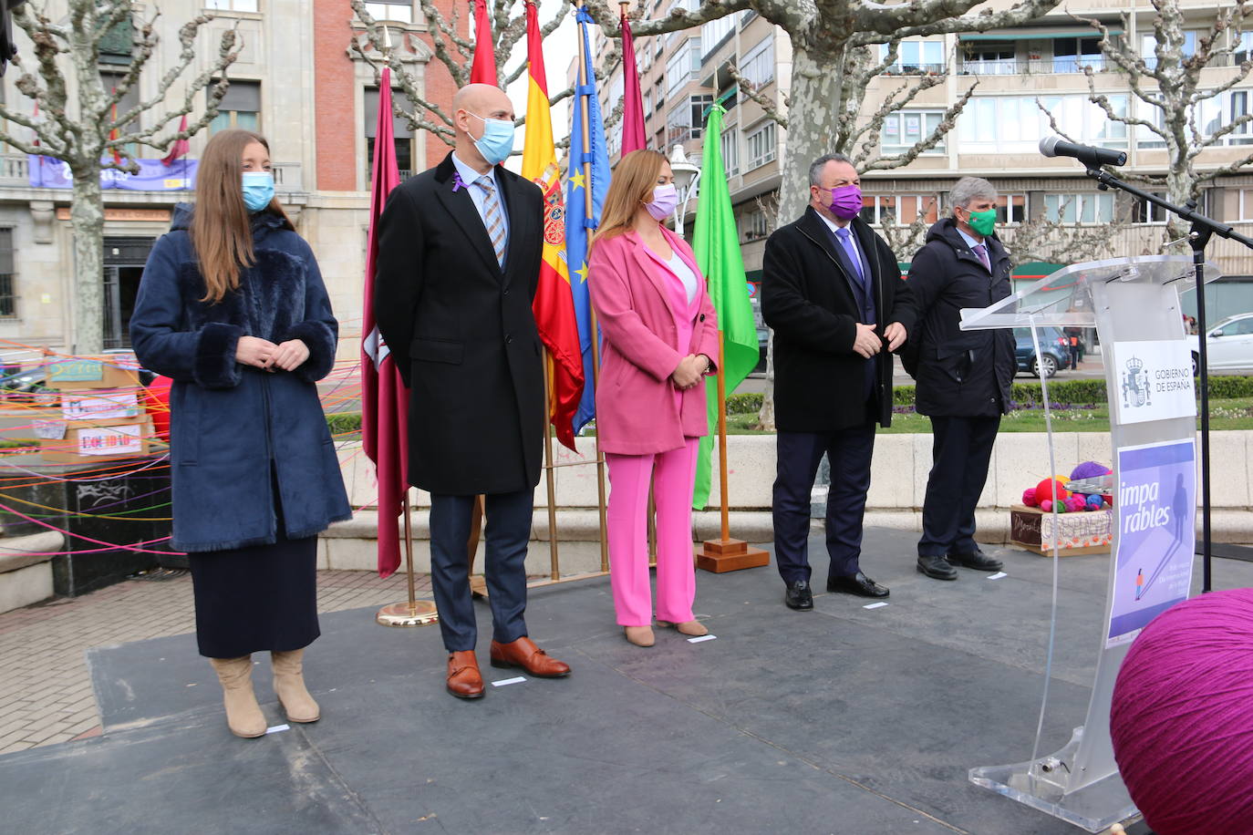 Actos del Día Internacional de la Mujer en la plaza de la Inmaculada de León. 