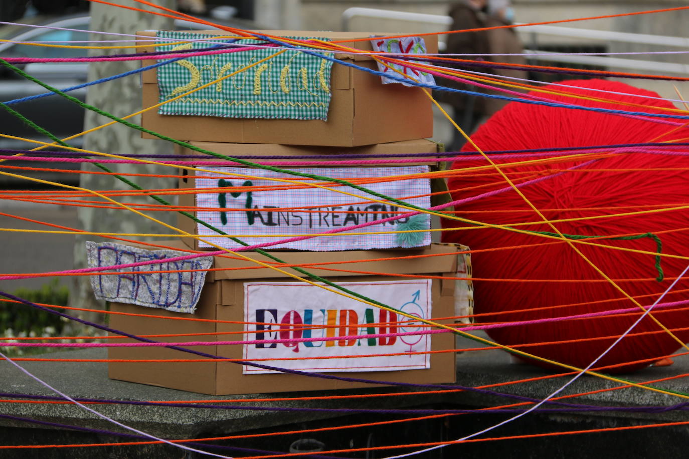Actos del Día Internacional de la Mujer en la plaza de la Inmaculada de León. 