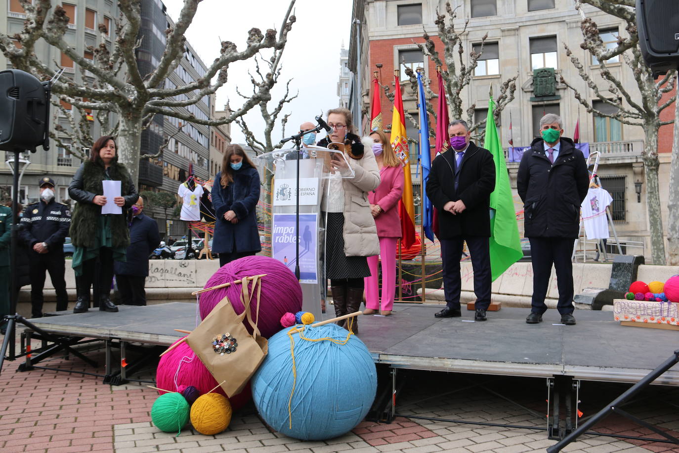 Actos del Día Internacional de la Mujer en la plaza de la Inmaculada de León. 