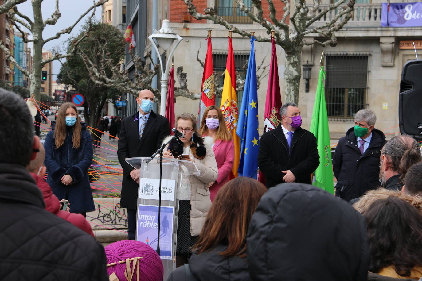 Actos del Día Internacional de la Mujer en la plaza de la Inmaculada de León. 