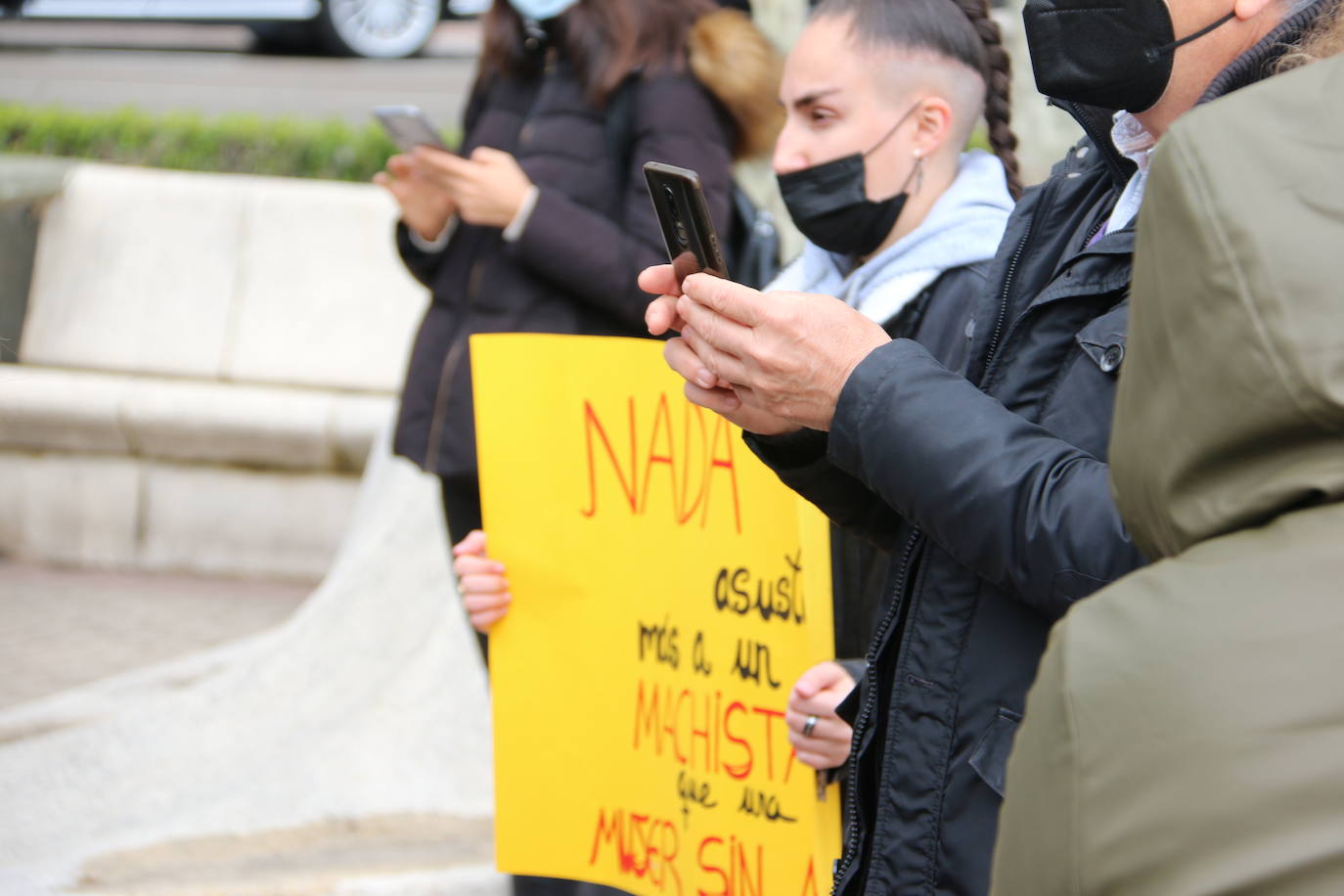 Actos del Día Internacional de la Mujer en la plaza de la Inmaculada de León. 