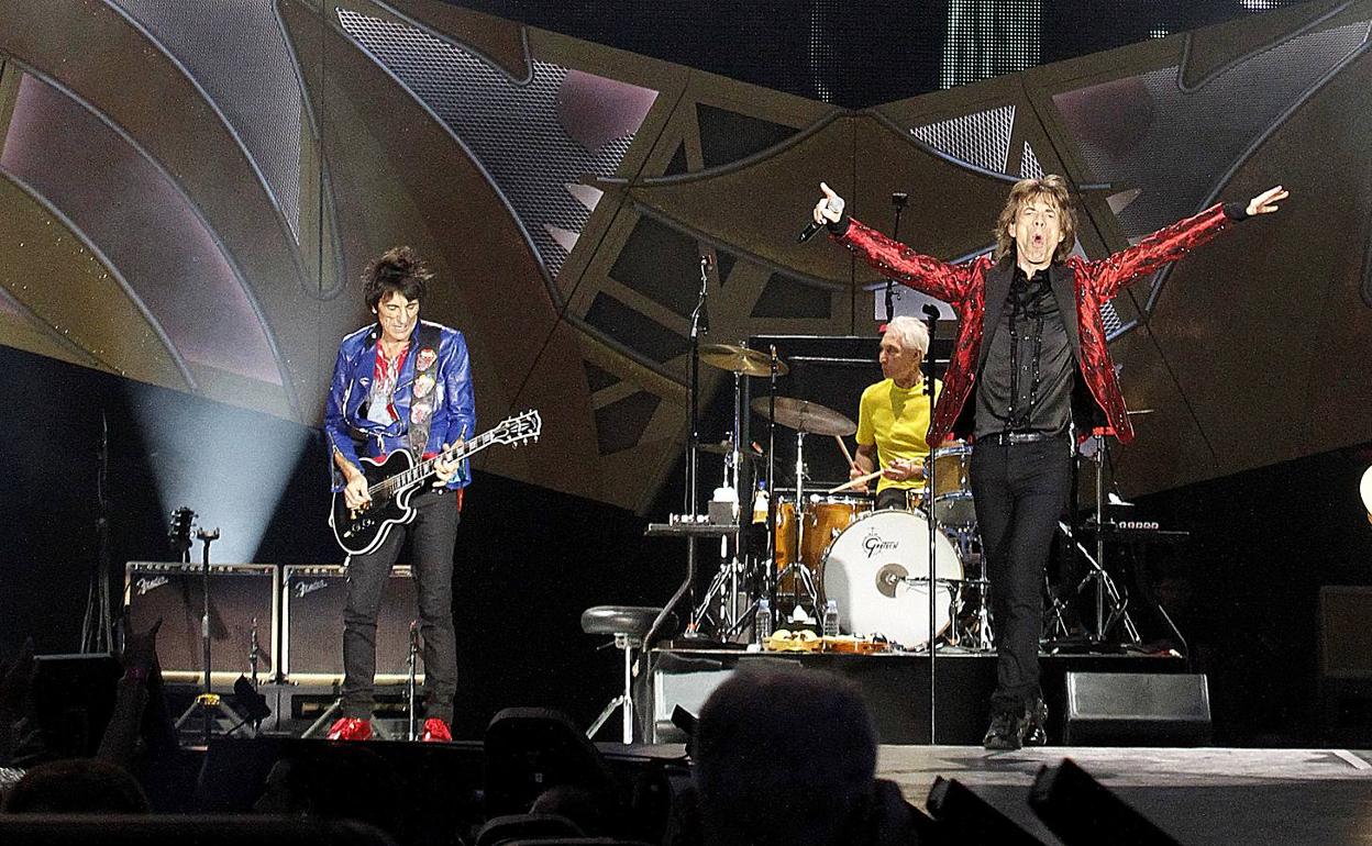 Los Rolling, en un concierto en el que aún estaba Charlie Watts. 