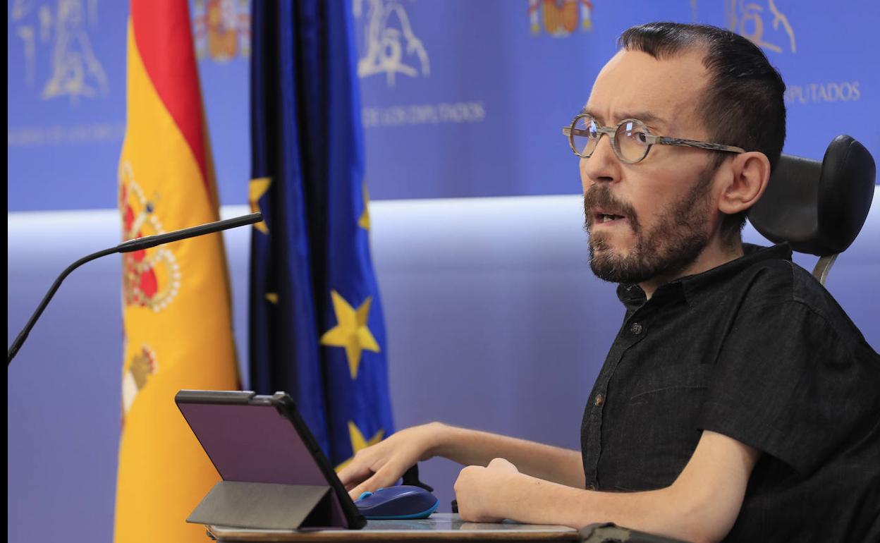 El portavoz del grupo de Unidas Podemos, Pablo Echenique.