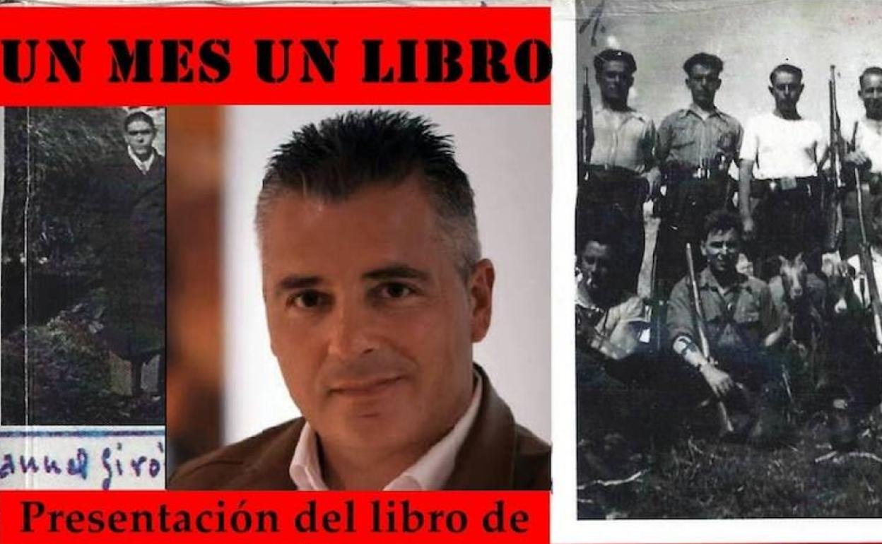 Cartel de la presentación del libro 'El monte o la muerte' de Santiago Macías.