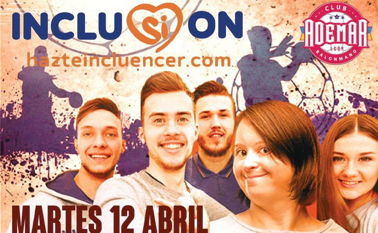 Cartel oficial del «Partido por la inclusión» en el que participará el Abanca Ademar de León. 