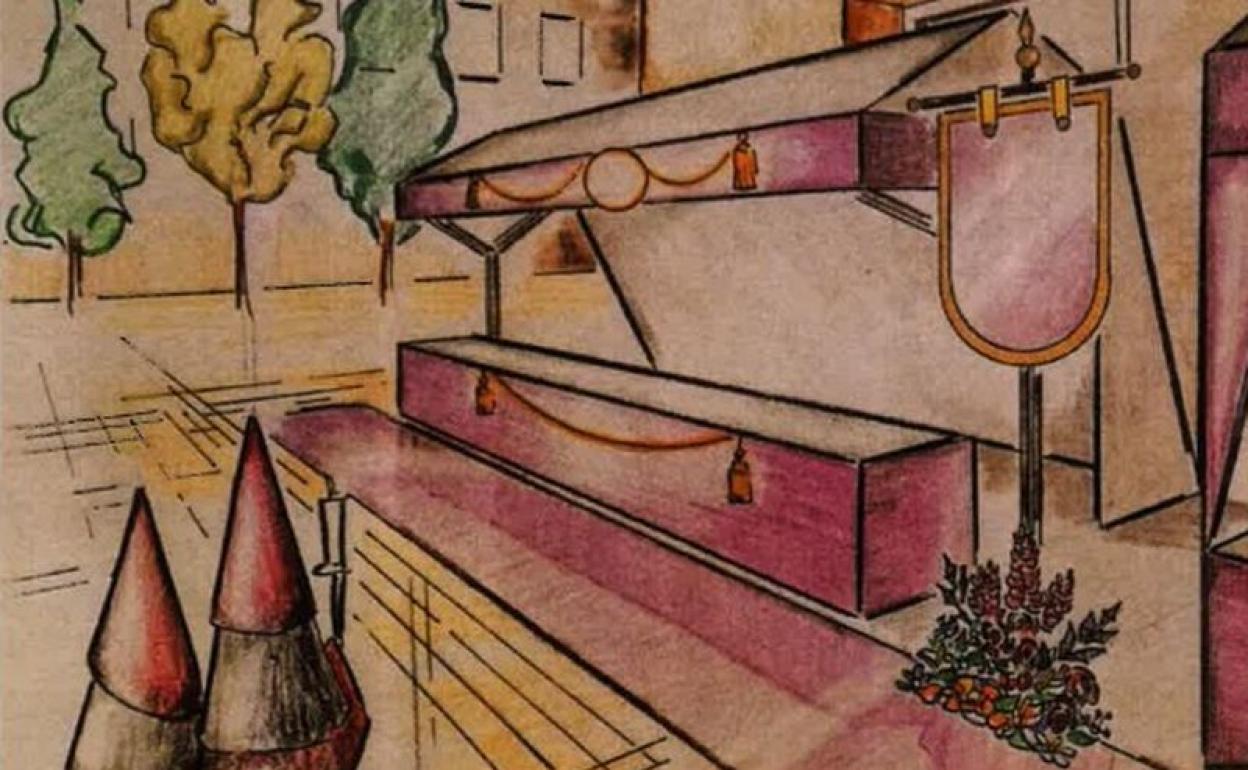 Imagen virtual del proyecto de feria en la Plaza de las Cortes de León capital. 