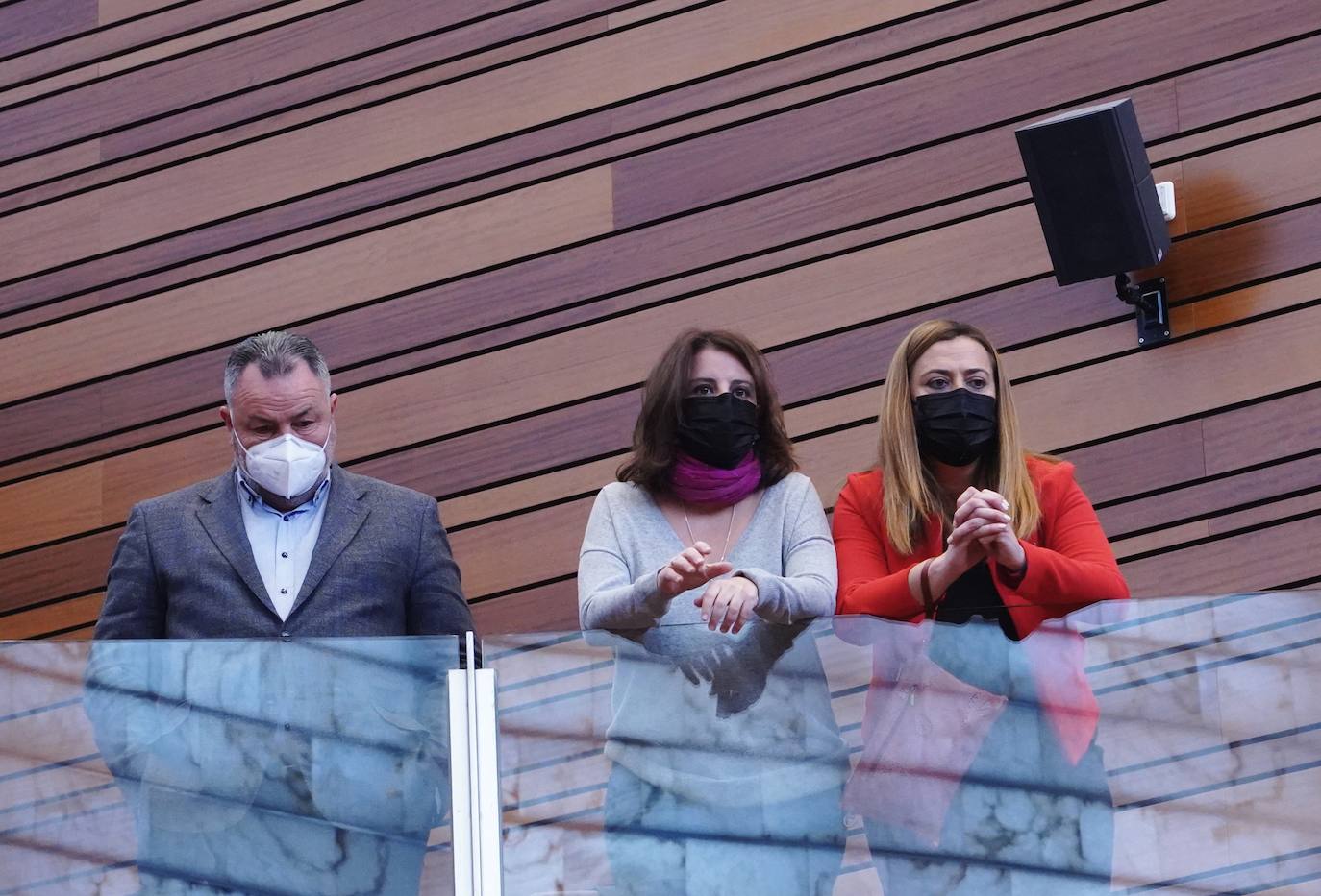 El portavoz del Grupo Socialista, Luis Tudanca, durante la sesión de tarde del debate de investidura del candidato a la Presidencia de la Junta de Castilla y León