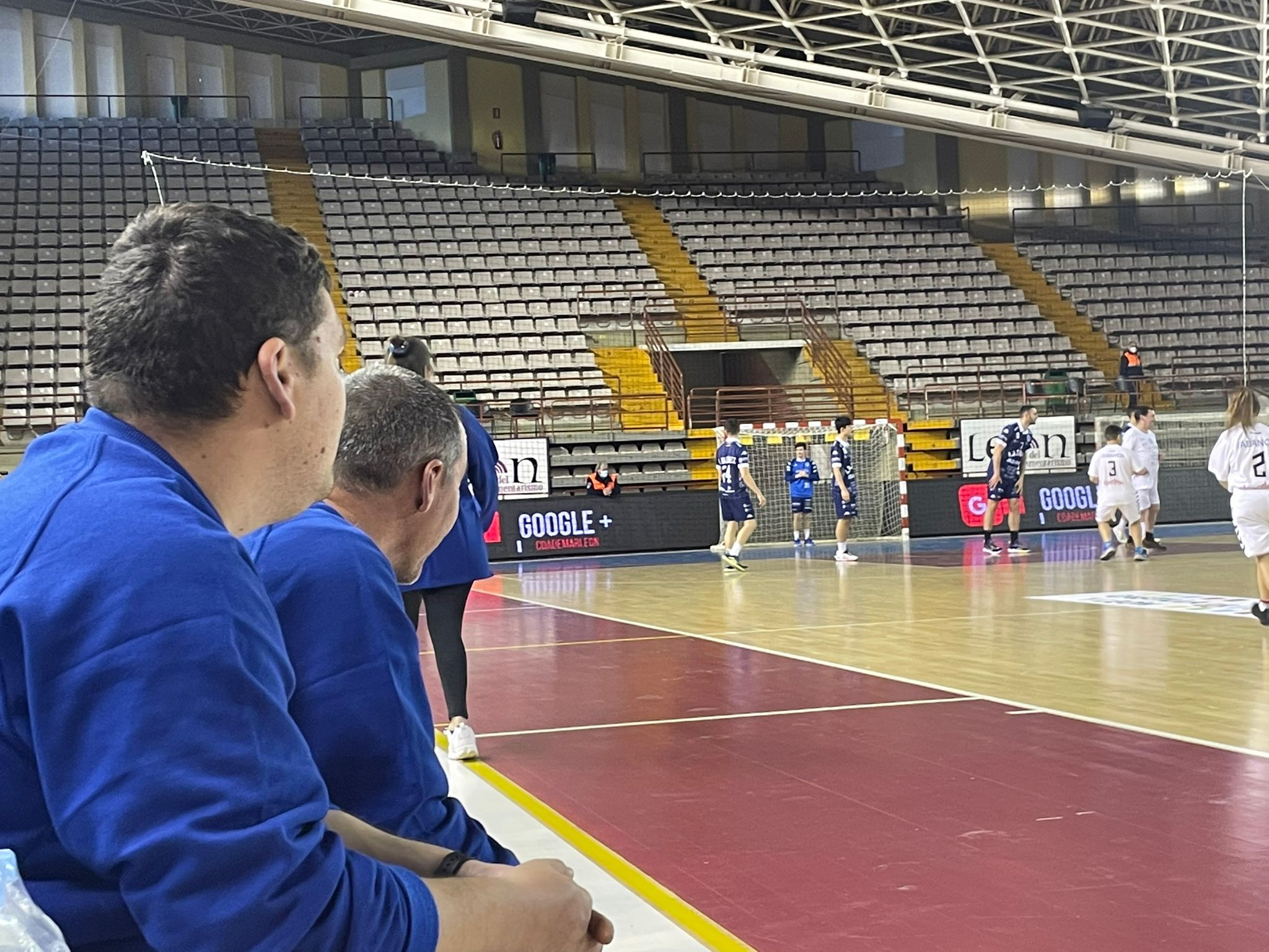 Imagen del encuentro entre el Abanca Ademar León y SOLTRA. 