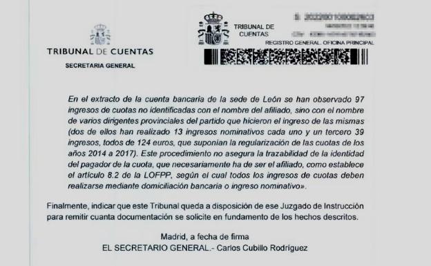 El Tribunal de Cuentas descubre en León pagos irregulares de cuotas en las primarias de Mañueco y Silván