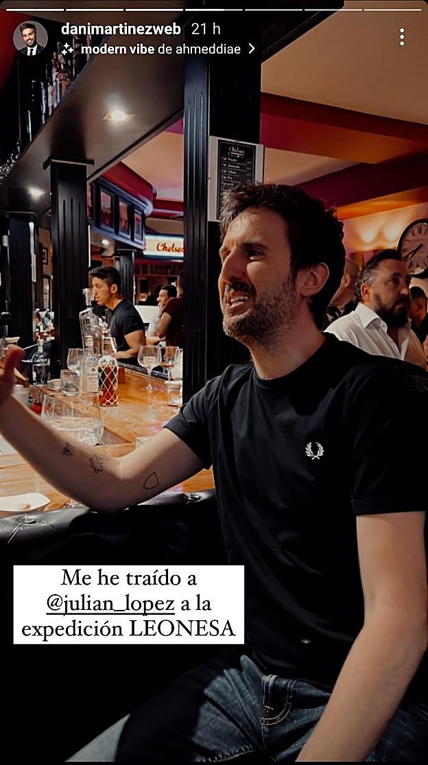 Una de las 'stories' de Dani Martínez durante su «expedición leonesa» con Julián López.