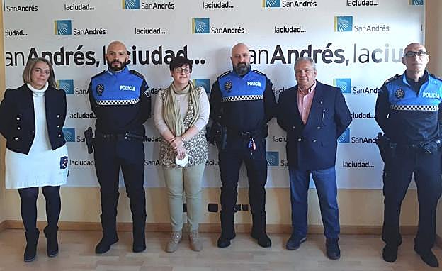Nuevos policías en el Ayuntamietno de San Andrés. 