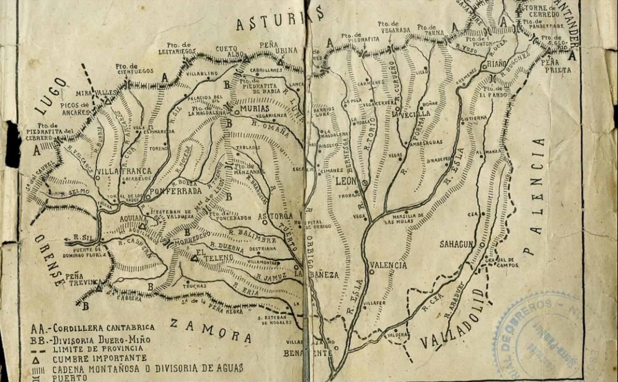Imagen del mapa de León visible en la limitada edición que se realizó del libro 'Tierras Leonesas'. 