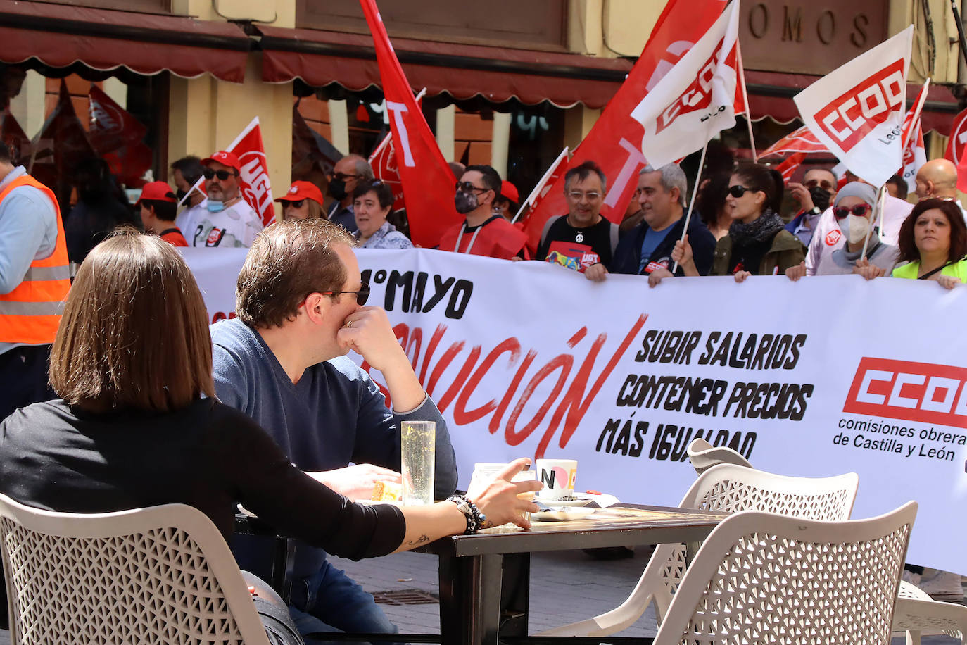 Manifestación en León con motivo del Día Internacional del Trabajo