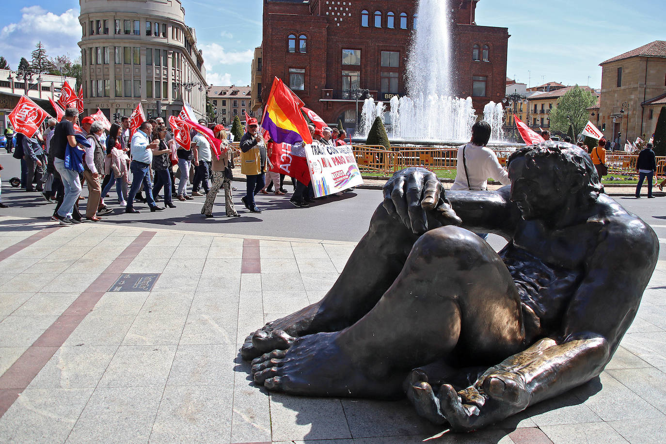 Manifestación en León con motivo del Día Internacional del Trabajo