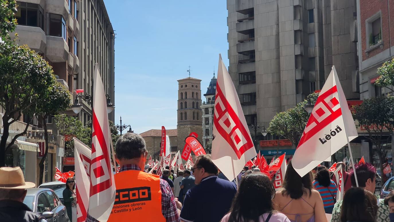 Manifestación en León con motivo del Día Internacional del Trabajo